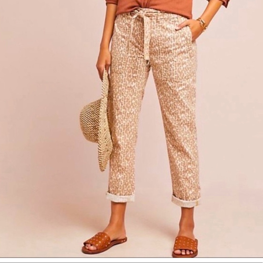 Anthropologie Wanderer Leopard Utility Pants